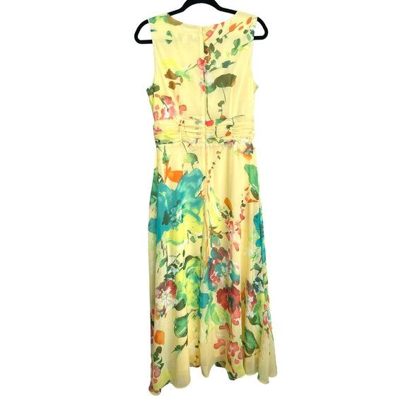 Madison Leigh Yellow Floral Sleeveless Midi Flowy Dress Sz 10 NWOT - Picture 4 of 6
